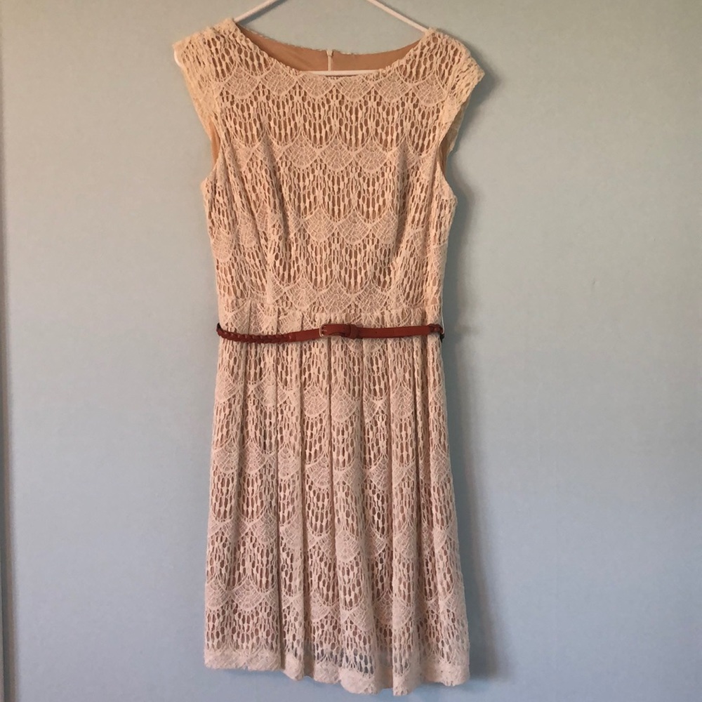 Overlay dress with belt